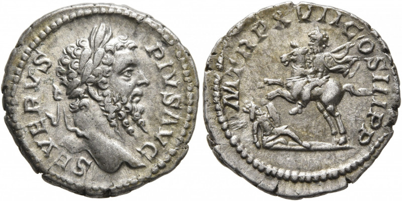 Septimius Severus, 193-211. Denarius (Silver, 19 mm, 3.00 g, 12 h), Rome, 209. S...