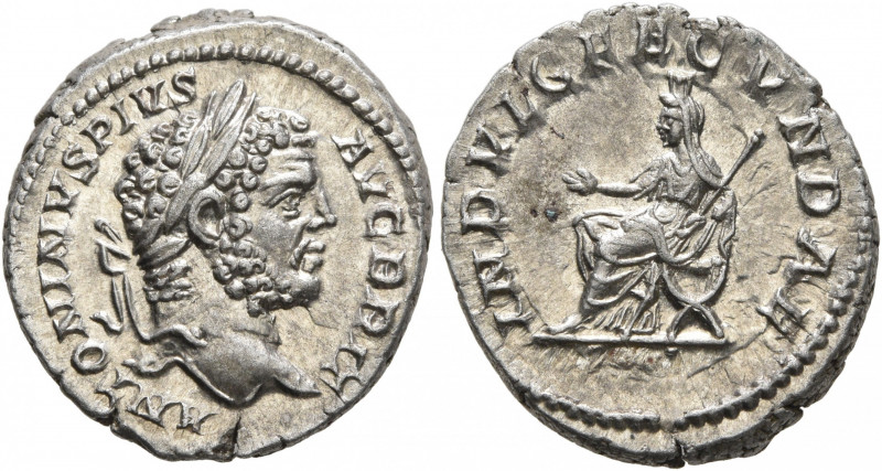 Caracalla, 198-217. Denarius (Silver, 19 mm, 3.54 g, 12 h), Rome, 210-213. ANTON...