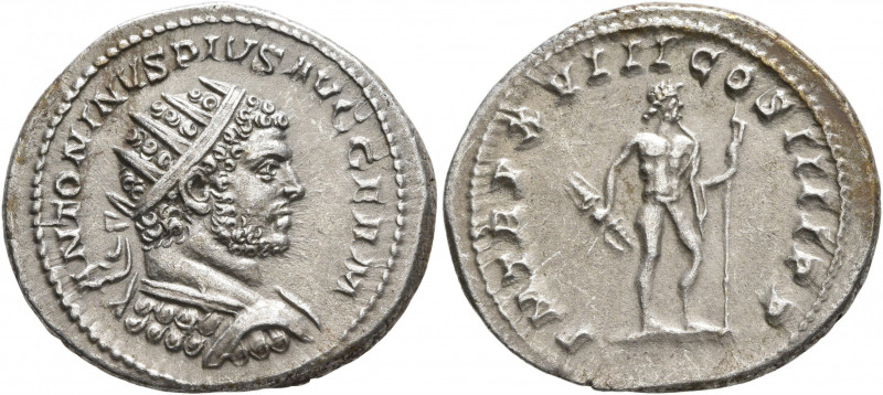 Caracalla, 198-217. Antoninianus (Silver, 24 mm, 5.30 g, 12 h), Rome, 215. ANTON...