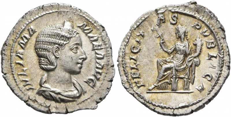 Julia Mamaea, Augusta, 222-235. Denarius (Silver, 20 mm, 3.20 g, 7 h), Rome, 230...