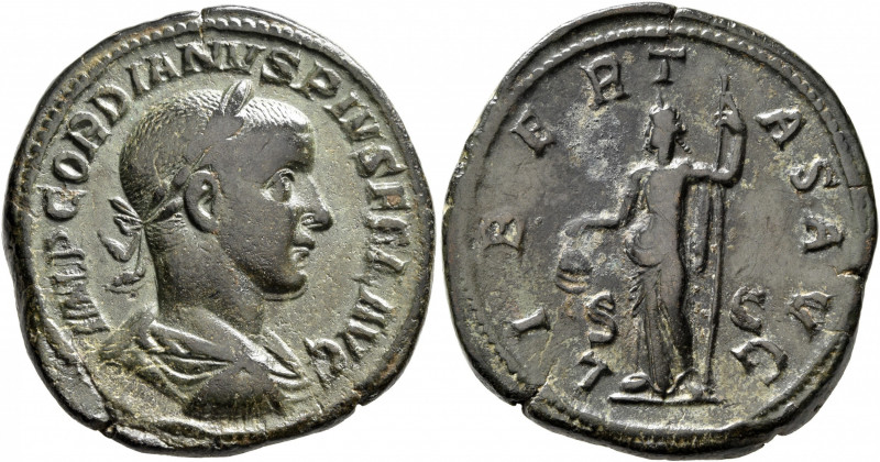 Gordian III, 238-244. Sestertius (Orichalcum, 32 mm, 24.38 g, 12 h), Rome, 240. ...