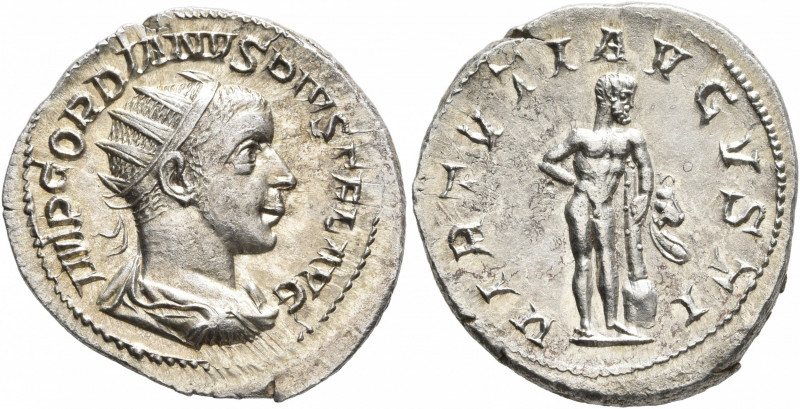 Gordian III, 238-244. Antoninianus (Silver, 23 mm, 4.03 g, 1 h), Rome, 241-243. ...