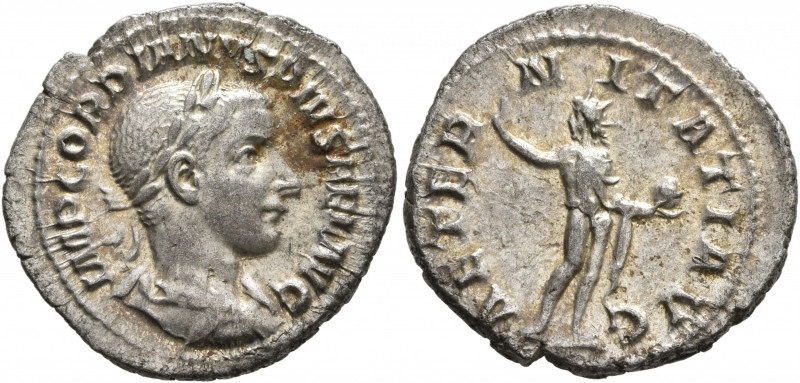 Gordian III, 238-244. Denarius (Silver, 20 mm, 3.07 g, 7 h), Rome, 241-243. IMP ...