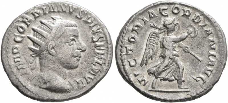 Gordian III, 238-244. Antoninianus (Silver, 22 mm, 4.00 g, 12 h), Antiochia, 243...