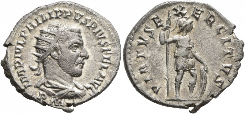 Philip I, 244-249. Antoninianus (Silver, 23 mm, 4.17 g, 1 h), Antiochia, 244-245...