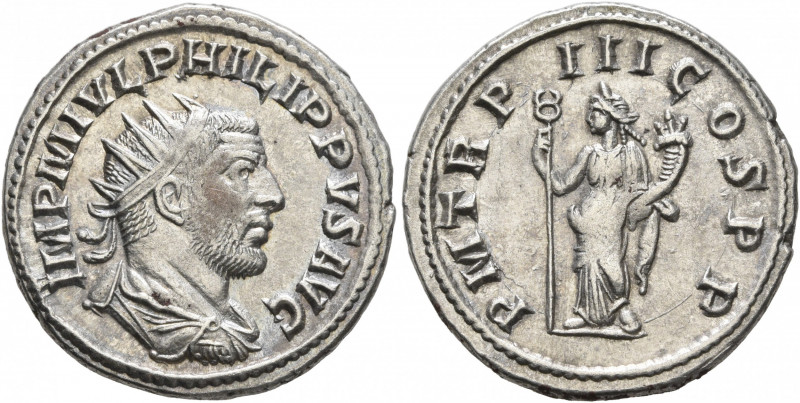 Philip I, 244-249. Antoninianus (Silver, 21 mm, 3.90 g, 7 h), Antiochia, 246-247...