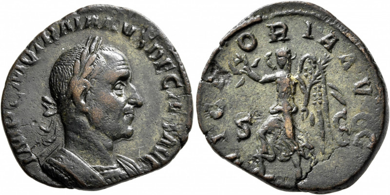 Trajan Decius, 249-251. Sestertius (Orichalcum, 28 mm, 12.78 g, 12 h), Rome. IMP...