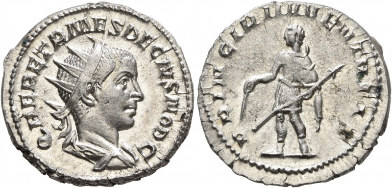 Herennius Etruscus, as Caesar, 249-251. Antoninianus (Silver, 22 mm, 4.46 g, 12 ...