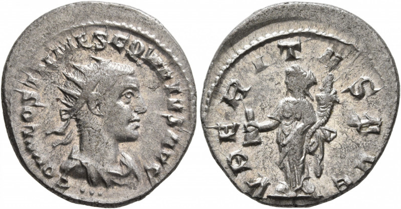 Hostilian, 251. Antoninianus (Silver, 22 mm, 3.77 g, 12 h), Antiochia, June-Augu...