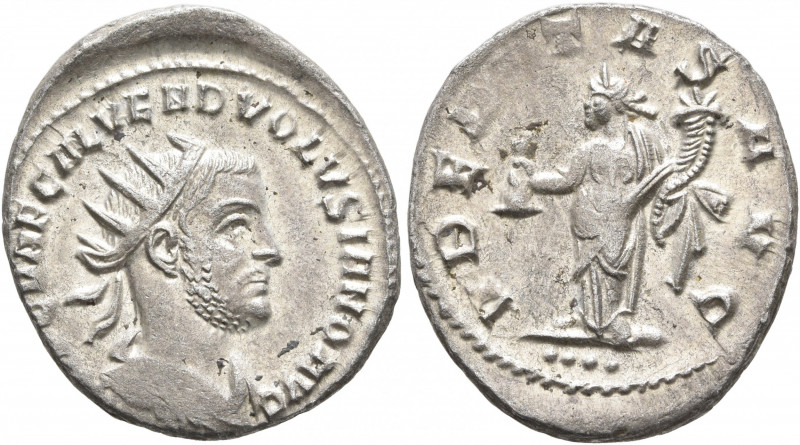 Volusian, 251-253. Antoninianus (Silver, 22 mm, 3.56 g, 7 h), Antiochia, 251-252...