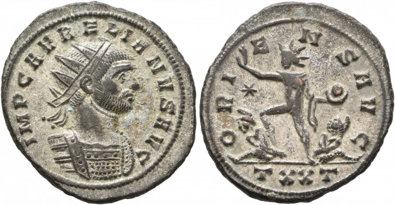 Aurelian, 270-275. Antoninianus (Silvered bronze, 23 mm, 4.34 g, 6 h), Ticinum, ...