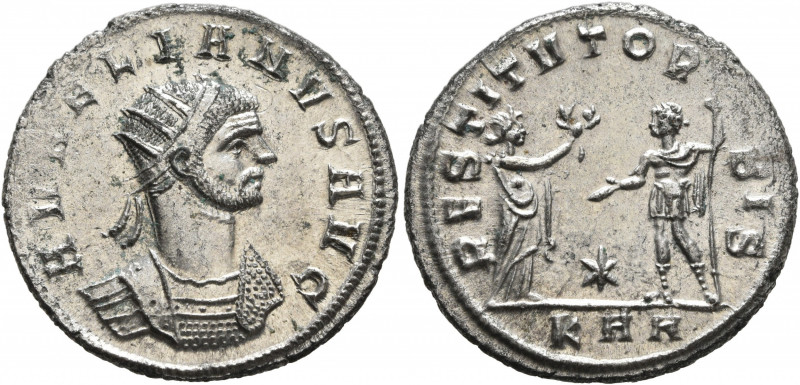 Aurelian, 270-275. Antoninianus (Silvered bronze, 23 mm, 4.22 g, 12 h), Serdica,...