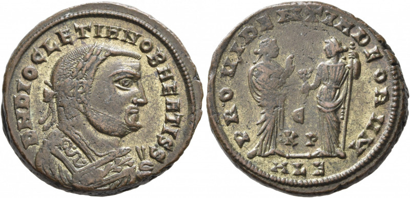 Diocletian, as Senior Augustus, 305-311/2. Follis (Silvered bronze, 24 mm, 8.31 ...