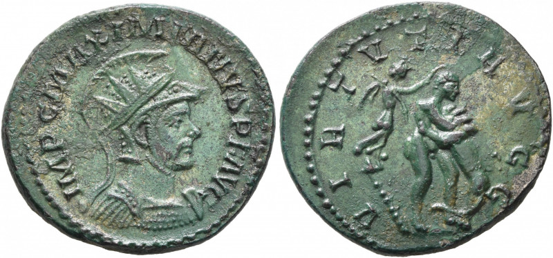 Maximianus, first reign, 286-305. Antoninianus (Bronze, 23 mm, 5.04 g, 1 h), Lug...