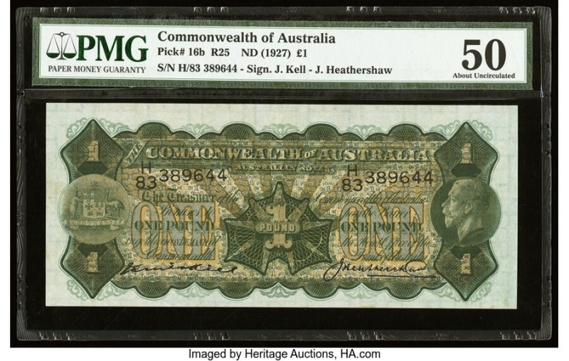 Australia Commonwealth Bank of Australia 1 Pound ND (1927) Pick 16b R25 PMG Abou...