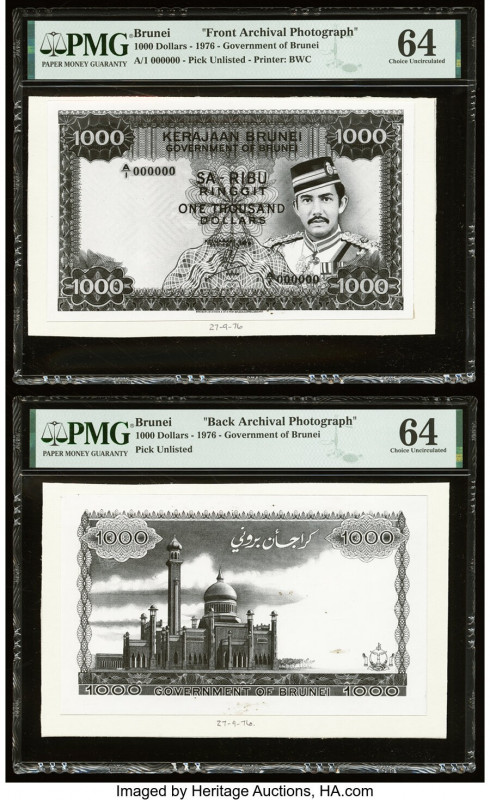 Brunei Government of Brunei 1000 Dollars 1976 Pick UNL Front and Back Archival P...