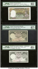 Burma Currency Board; Government of Burma (2) 5; 1 (2) Rupees ND (1947); (1948) (2) Pick 31; 34; 34s Three Examples PMG Gem Uncirculated 65 EPQ (2); S...