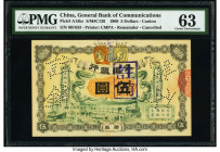 China General Bank of Communications, Canton 5 Dollars 1.3.1909 Pick A15br S/M#C126 Remainder PMG Choice Uncirculated 63. Banknotes of this issuer are...