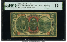 China Bank of China, Chehkiang 1 Dollar 1.6.1912 Pick 25d S/M#C294-30d PMG Choice Fine 15. A mere two examples of this rare Chehkiang issue are graded...