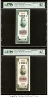 China Bank of China 100; 500 Yuan 1941 Pick 96s; 97s Two Specimen PMG Gem Uncirculated 65 EPQ; Choice Uncirculated 63. The vertical notes from the 194...