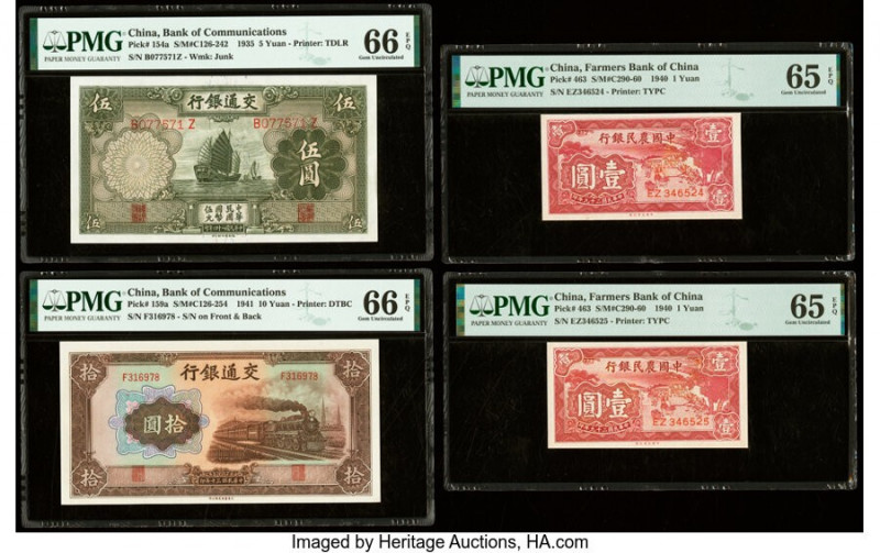 China Group Lot of 4 Examples PMG Gem Uncirculated 66 EPQ (2); Gem Uncirculated ...
