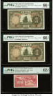 China Group Lot of 5 Examples PMG Gem Uncirculated 66 EPQ (3); Gem Uncirculated 65 EPQ (2). This lot includes the following Pick numbers: 154a (2) two...