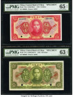 China Central Bank of China 5; 10 Dollars 1923 Pick 174s; 177s Two Specimen PMG Gem Uncirculated 65 EPQ; Choice Uncirculated 63 EPQ. Two Specimen are ...