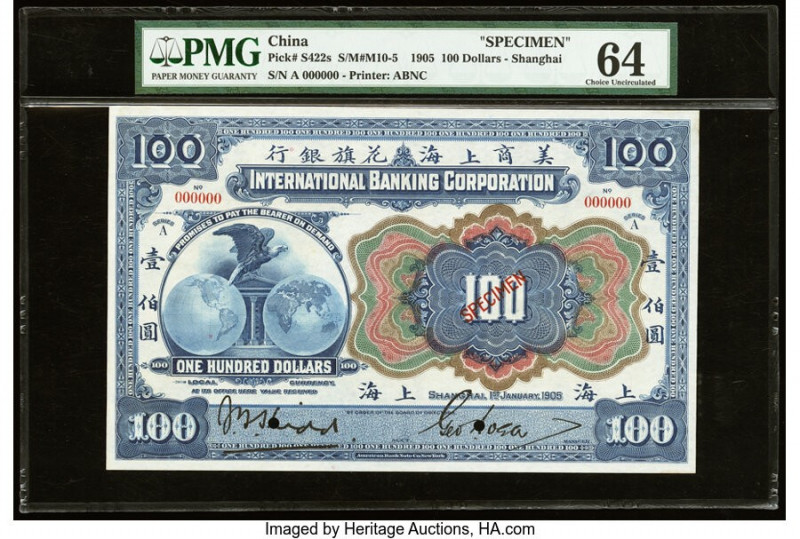 China International Banking Corporation, Shanghai 100 Dollars 1.1.1905 Pick S422...