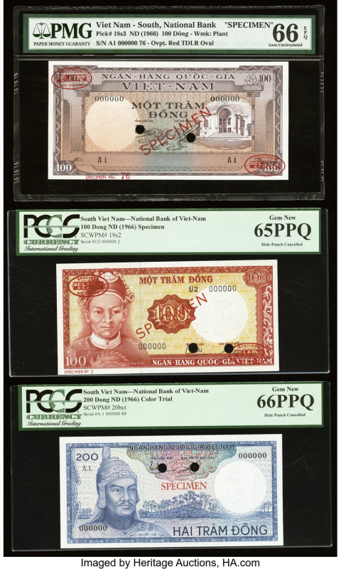 South Vietnam National Bank of Viet Nam 100 (2); 200 Dong ND (1966) Pick 18s3; 1...