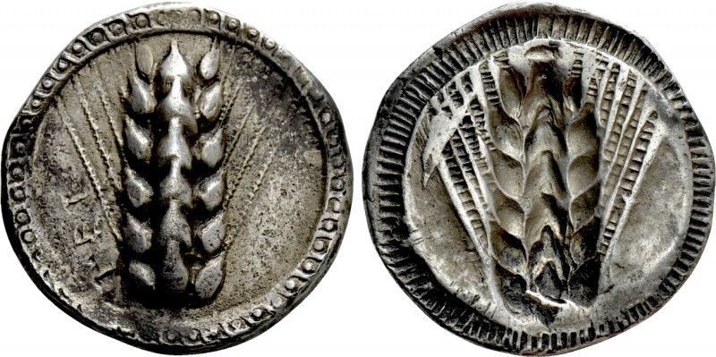 LUCANIA. Metapontion. Nomos (Circa 510-470 BC). 

Obv: MET. 
Barley ear.
Rev...