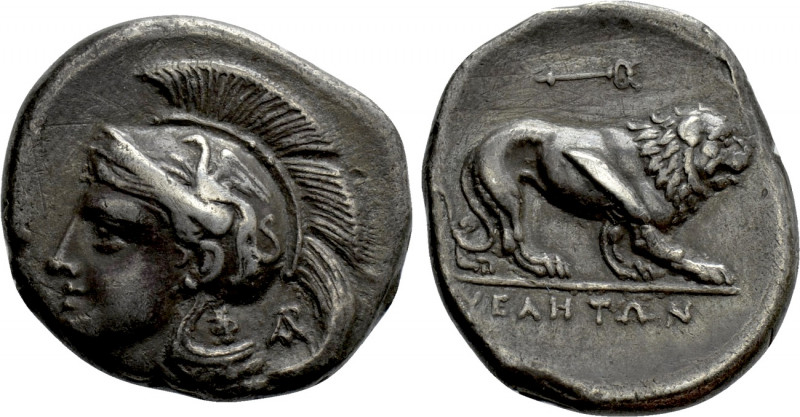 LUCANIA. Velia. Nomos (Circa 340-334 BC). 

Obv: Helmeted head of Athena right...