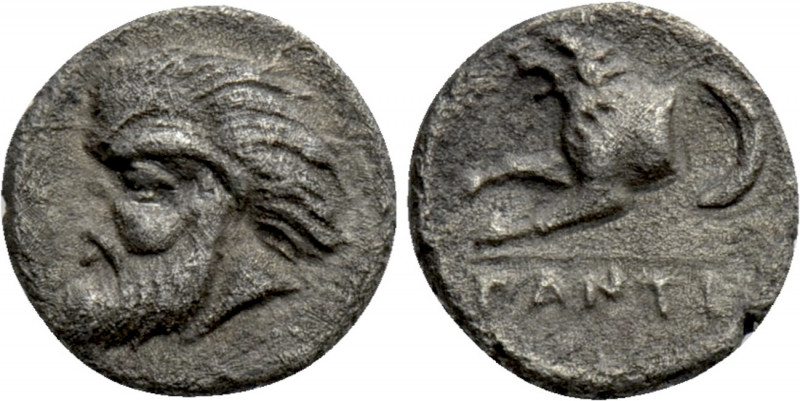 CIMMERIAN BOSPOROS. Pantikapaion. Obol (Circa 380-370 BC). 

Obv: Head of saty...