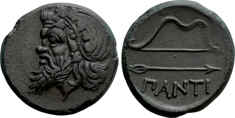 CIMMERIAN BOSPOROS. Pantikapaion. Ae (Circa 340-325 BC). 

Obv: Wreathed head ...