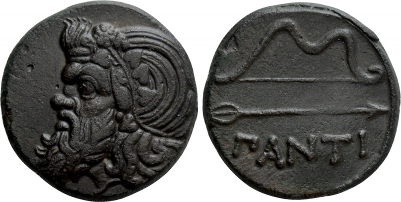 CIMMERIAN BOSPOROS. Pantikapaion. Ae (Circa 340-325 BC). 

Obv: Wreathed head ...