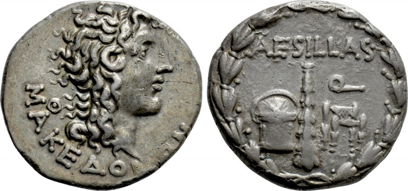 MACEDON AS ROMAN PROVINCE. Aesillas (Quaestor, circa 93-87 BC). Tetradrachm. The...