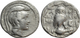 ATTICA. Athens. Drachm (164/3 BC). New Style Coinage. Do-, Dio- and Nik-, magistrates