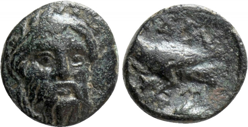 MYSIA. Adramytion. Ae (4th century BC). 

Obv: Laureate head of Zeus facing sl...