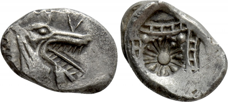 CARIA. Kindya. Tetrobol (Circa 510-480 BC). 

Obv: Head of ketos right.
Rev: ...