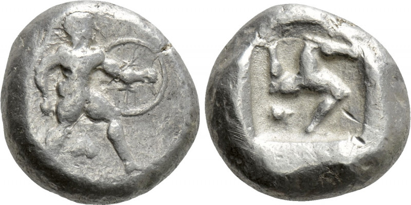 PAMPHYLIA. Aspendos. Stater (Circa 465-430 BC). 

Obv: Warrior advancing right...