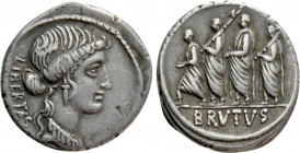 Q. SERVILIUS CAEPIO (M. JUNIUS) BRUTUS. Denarius (54 BC). Rome