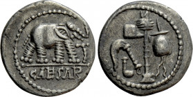 JULIUS CAESAR. Denarius (49 BC). Military mint traveling with Caesar
