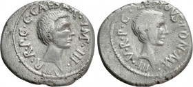 LEPIDUS and OCTAVIAN. Denarius (43 BC). Military mint traveling with Lepidus in Italy
