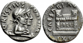 AUGUSTUS (27 BC-14 AD). Denarius. Rome. Q. Rustius, moneyer