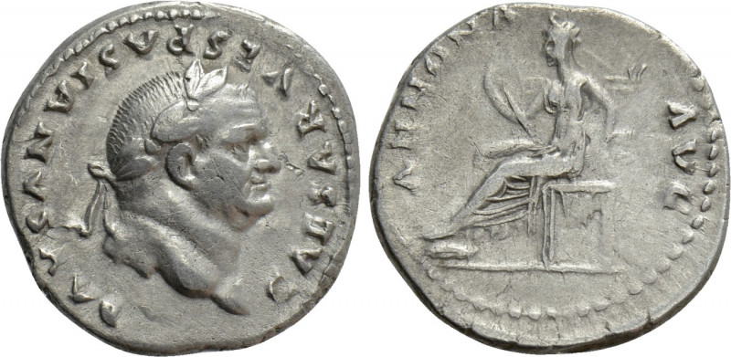 VESPASIAN (69-79). Denarius. Rome. 

Obv: CAESAR VESPASIANVS AVG. 
Laureate h...