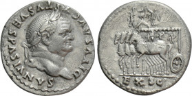 DIVUS VESPASIAN (Died 79). Denarius. Rome. "Judaea Capta" issue. Struck under Titus