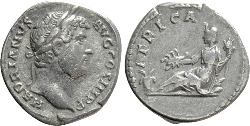 HADRIAN (117-138). Denarius. Rome. "Travel Series" issue. 

Obv: HADRIANVS AVG...