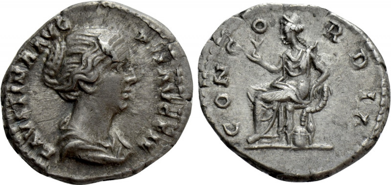FAUSTINA II (Augusta, 147-175). Denarius. Rome. 

Obv: FAVSTINA AVG PII AVG FI...