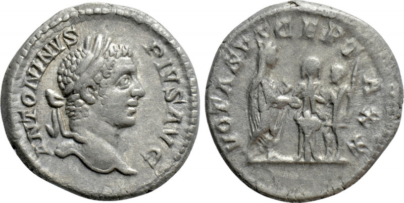 CARACALLA (198-217). Denarius. Rome. 

Obv: ANTONINVS PIVS AVG. 
Laureate hea...