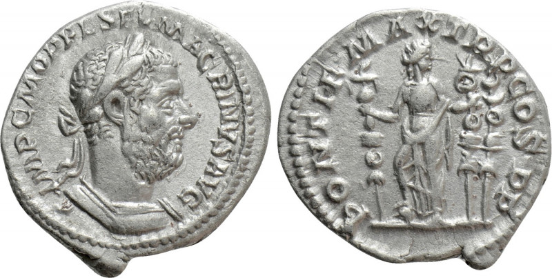 MACRINUS (217-218). Denarius. Rome. 

Obv: IMP C M OPEL SEV MACRINVS AVG. 
La...