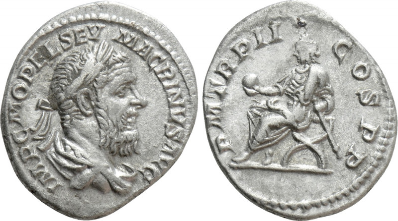 MACRINUS (217-218). Denarius. Rome. 

Obv: IMP C M OPEL SEV MACRINVS AVG. 
La...